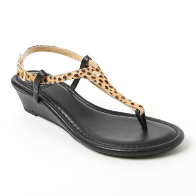 CASSIE Black Leather Wedge Sandal | Women's Sandals – Steve Madden