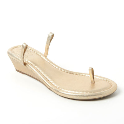 Champagne Leather Wedge
