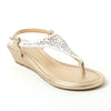 Champagne Leather Wedge